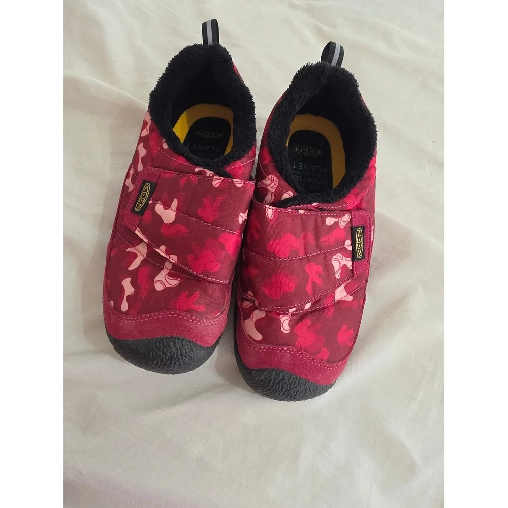 Keen Kids Howser II Pink Camo Fleece Lined‎ Slip On Shoes Size 2 1025519
